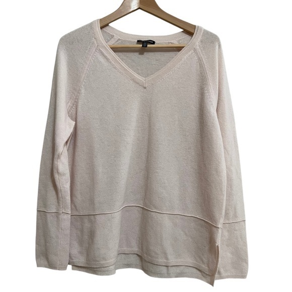 Eileen Fisher Italian Cashmere V-Neck Tunic Sweater Size Small - Picture 1 of 9